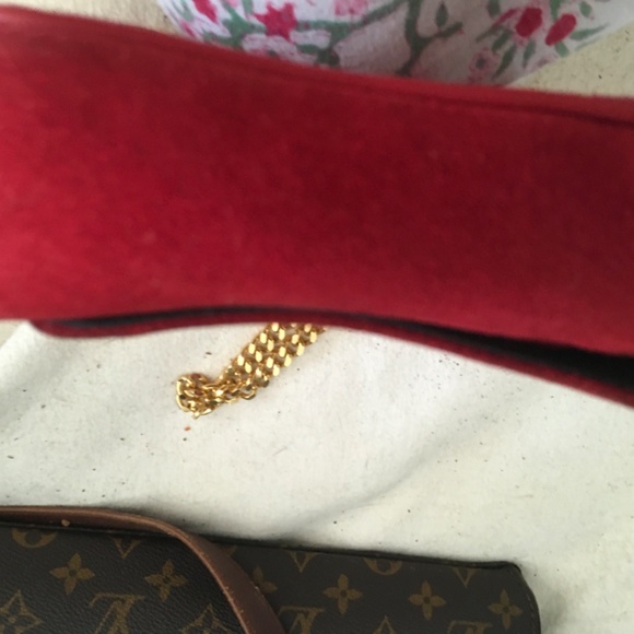 Paloma Picasso red suede sholder bag